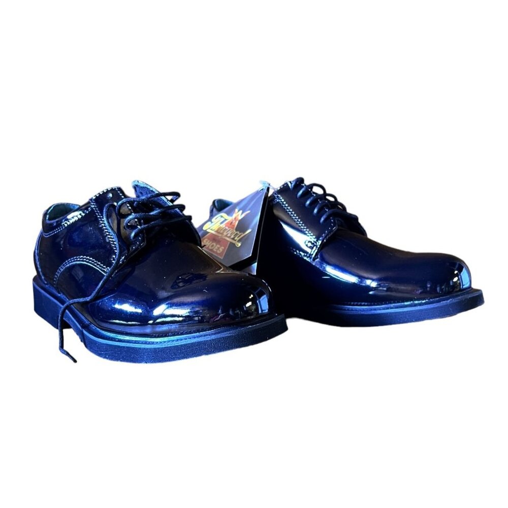 Thorogood Mens Poromeric Academy Oxford Shoes 8.5M Black Gloss Slip-Resistant - Picture 4 of 11